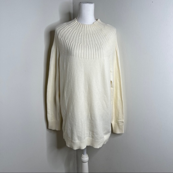 Anthropologie Ivory Ribbed Sweater XL NWT - Picture 2 of 11